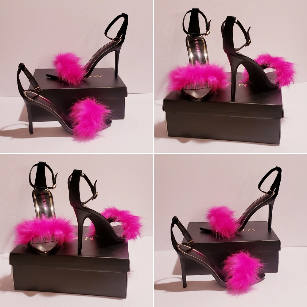 Open Toe Feathered Sandals - Picture 7 of 8